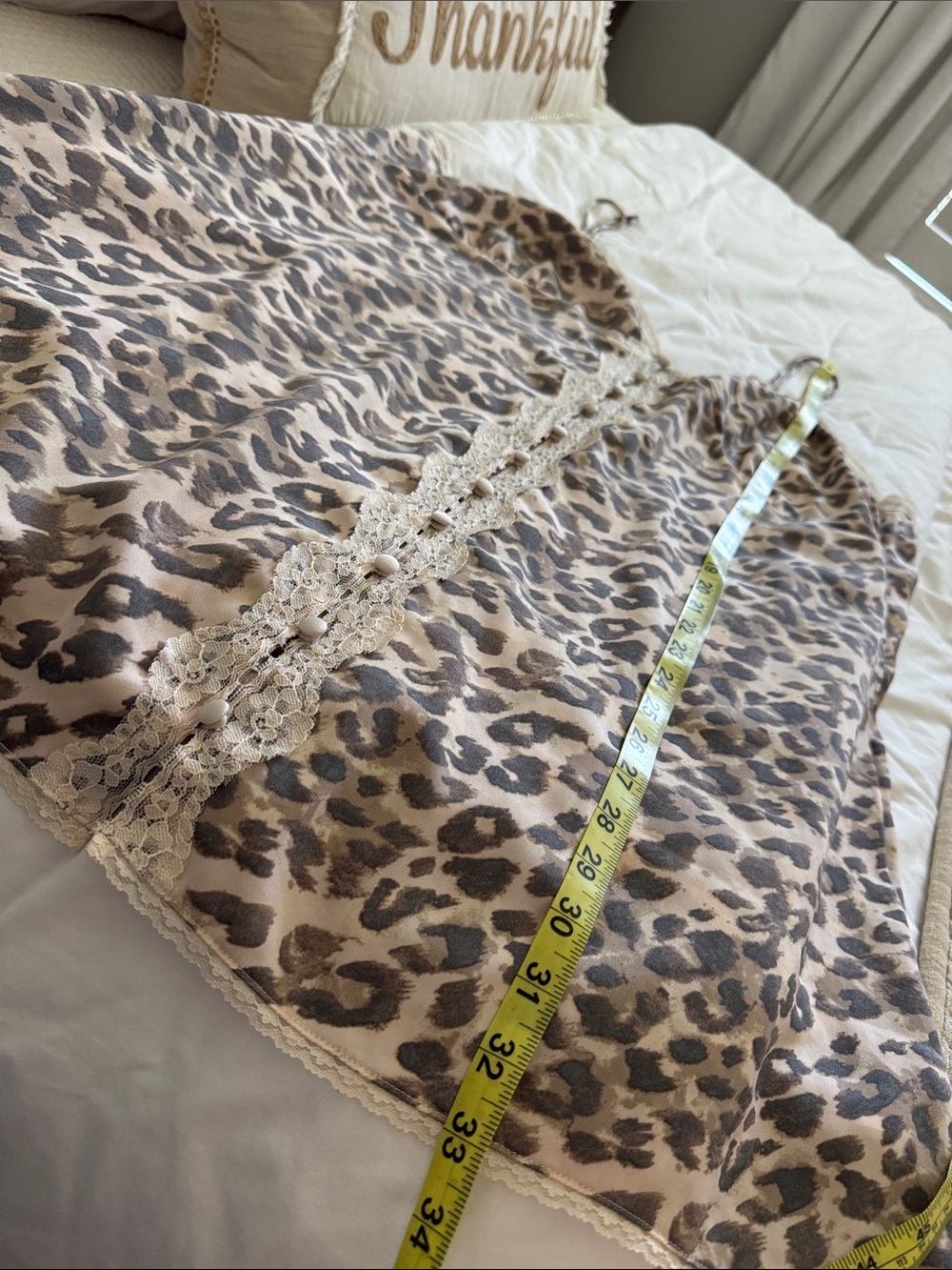 aerie Leopard Print Lace-Trim Slip - Beige & Brown - Picture 10 of 12